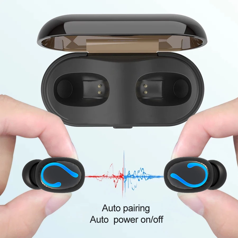 

TWS Earhook Bluetooth Earphone Noise Reduction Wireless Stereo Earphones With Mic Charging Box For Android iOS Smart phone