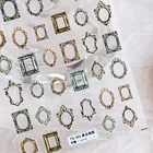 Новая гравировка Цветочная 5D наклейка для ногтей рельефная наклейка для ногтей тонкая наклейка для ногтей ретро фоторамка картина маслом Ангел украшения для ногтей