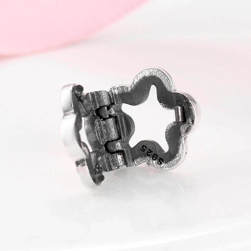 Горячая Распродажа 925 пробы серебряные полые маленькие цветочные клипсы