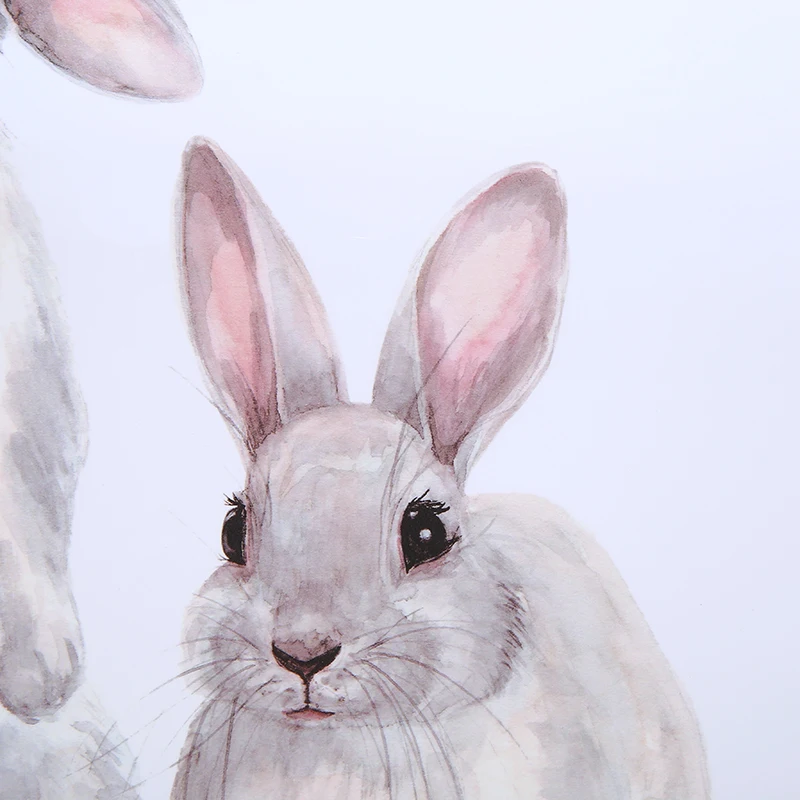 Наклейки на стену с двумя милыми кроликами ПВХ наклейки съемные