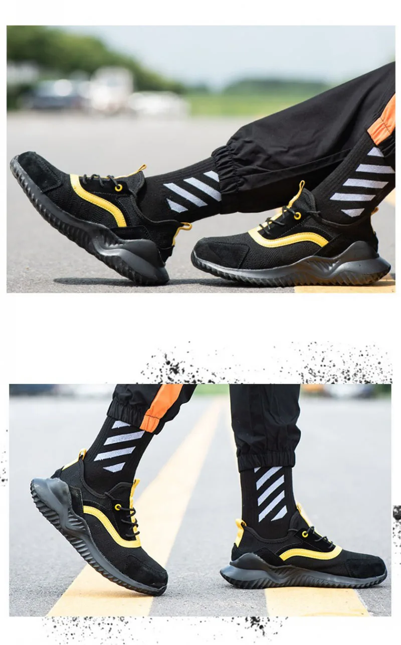 New Indestructible Men's Steel Toe Safety Boots Breathable Anti-smashing Puncture-Proof Work Shoes Welder Safety Boot Sneakers