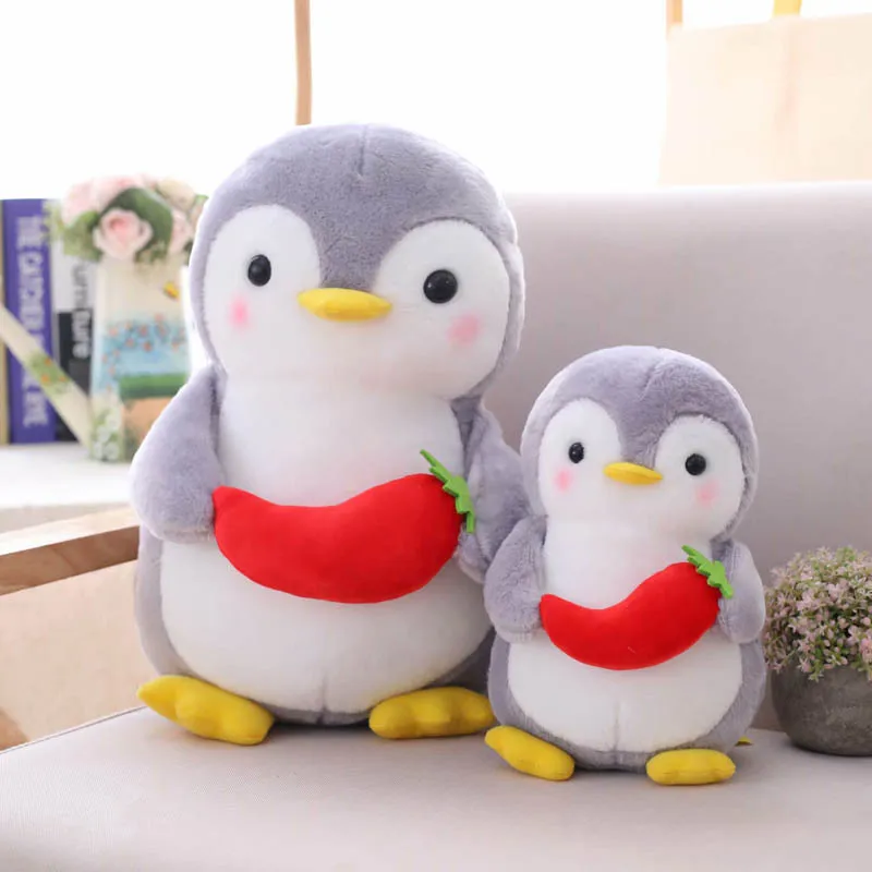 

Cozy Holding Fruit Vegetable Shy Penguin Doll Warm Childhood Accompany Smoothing Plush Toys For Kids Lovely Room Decor Xmas Gift