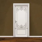 Самоклеящаяся наклейка на дверь, обои, рельефная 3D штукатурка, резная, в европейском стиле, для гостиной, спальни, двери, настенная наклейка, Наклейки на стены