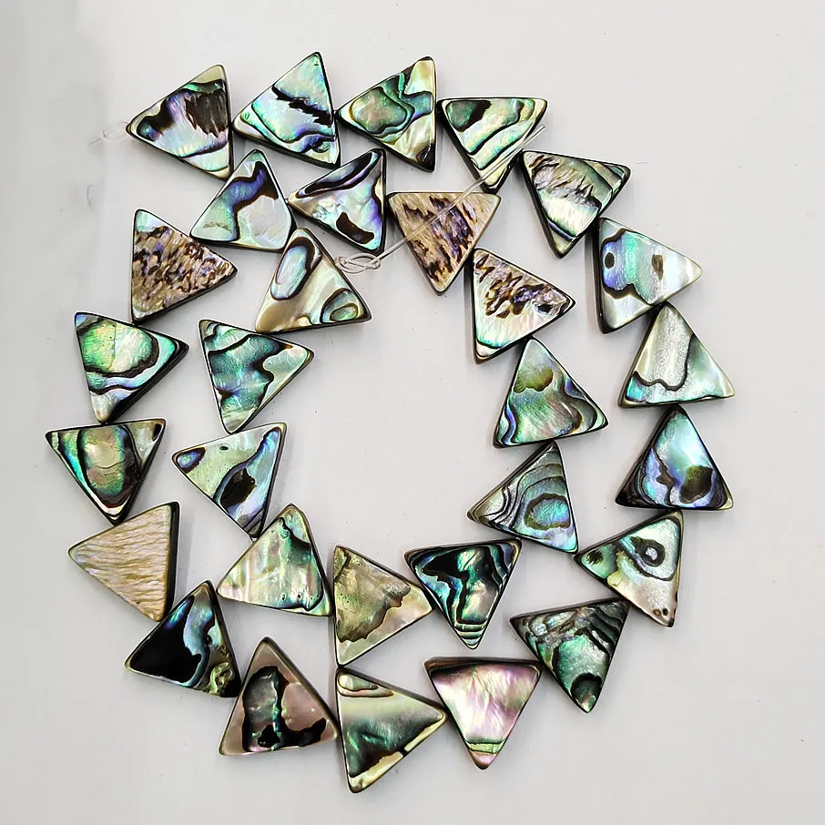 

10pcs Natural Abalone Shell Beaded Charms Women Jewelry Making 8~18mm Triangle Loose Beads for DIY Bracelet Necklace Accessories