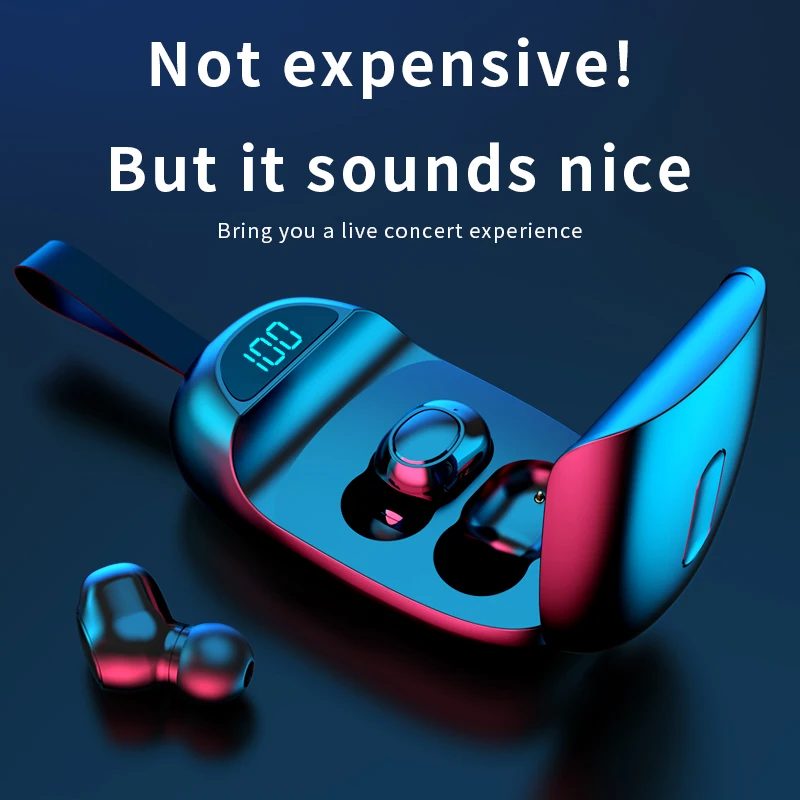 

TWS Bluetooth Earphones with Microphone Touch Control Wireless Headphones HIFI Mini In-Ear Earbuds Sport Running Heasets HD Call