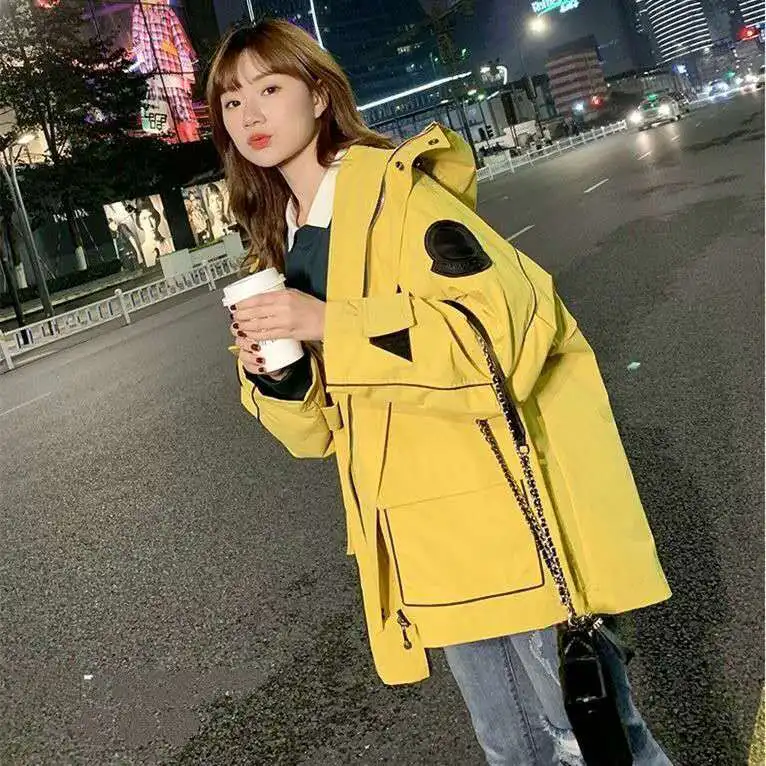 

Tooling coat female the spring and autumn period and the han edition loose 2021 new tide joker windbreaker students wind