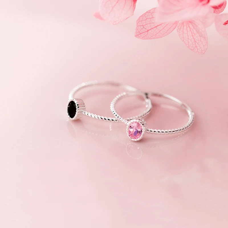 Женские кольца из серебра 925 пробы уникальные свадебные на палец черного или