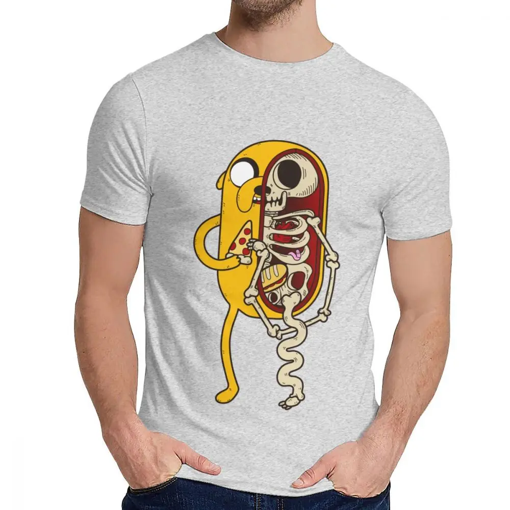 Серый Мужская футболка Adventure Time хорошая хлопковая Новая мужская Винтажная футболка с круглым вырезом - Цвет: Серый