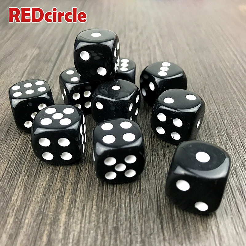 10 шт./лот 16 мм круглые угловые красочные D6 игральные кости для настольной игры