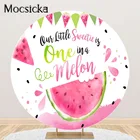 Mocsicka Милая в один Дыня вечерние фон арбуз 1st в первую очередь Bday вечерние украшения круглый эластичный круглое покрытие фотосессия