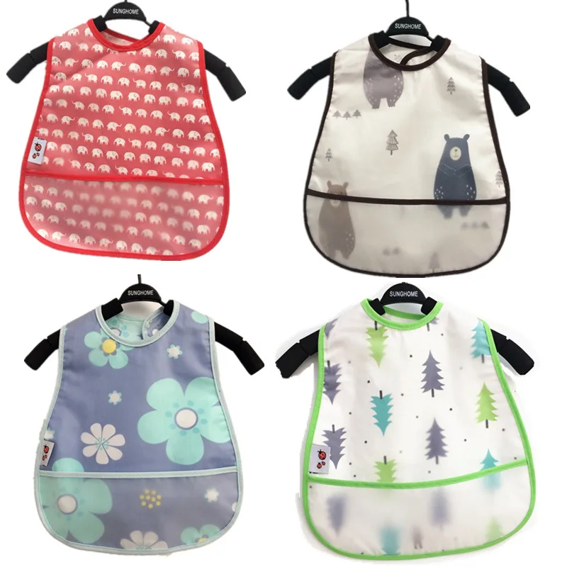 

Cartoon EVA Waterproof Baby Bib Infant Boy Girl Bandana Bibs Wash-free Burp Cloths Toddler Scarf Animal Prints Feeding Smock
