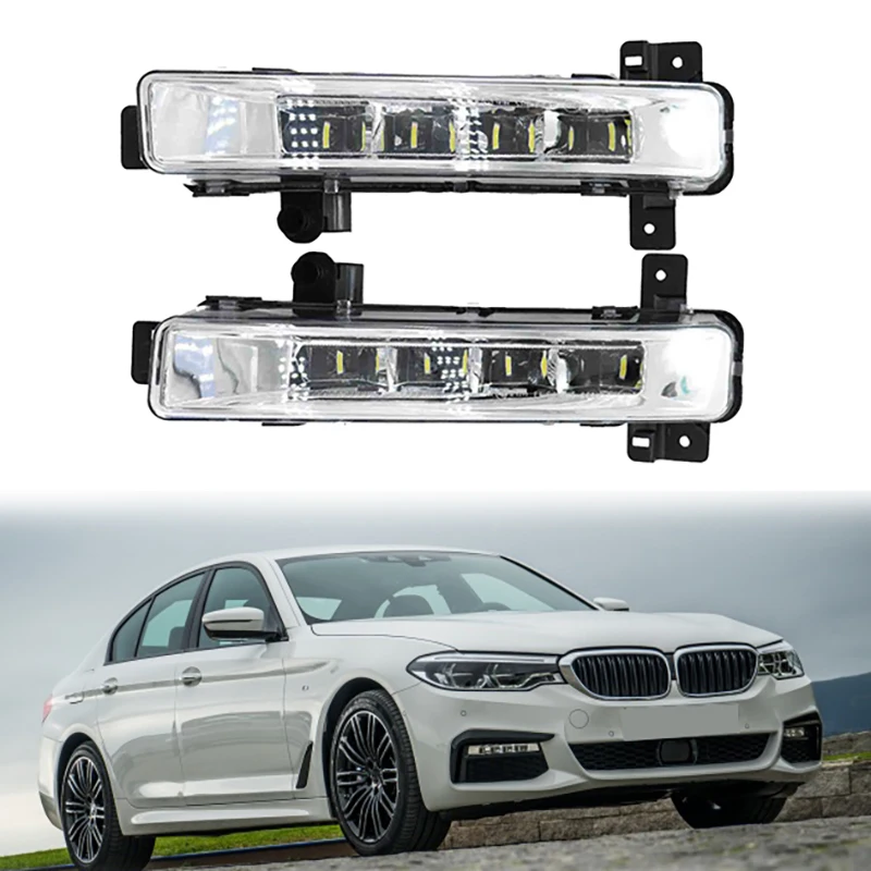 

Front Left Right Car Fog Lamp for-BMW 5 Series G30 G31 G38 2016-2018 Auto Bumper Fog Light LED DRL Daytime Running Light