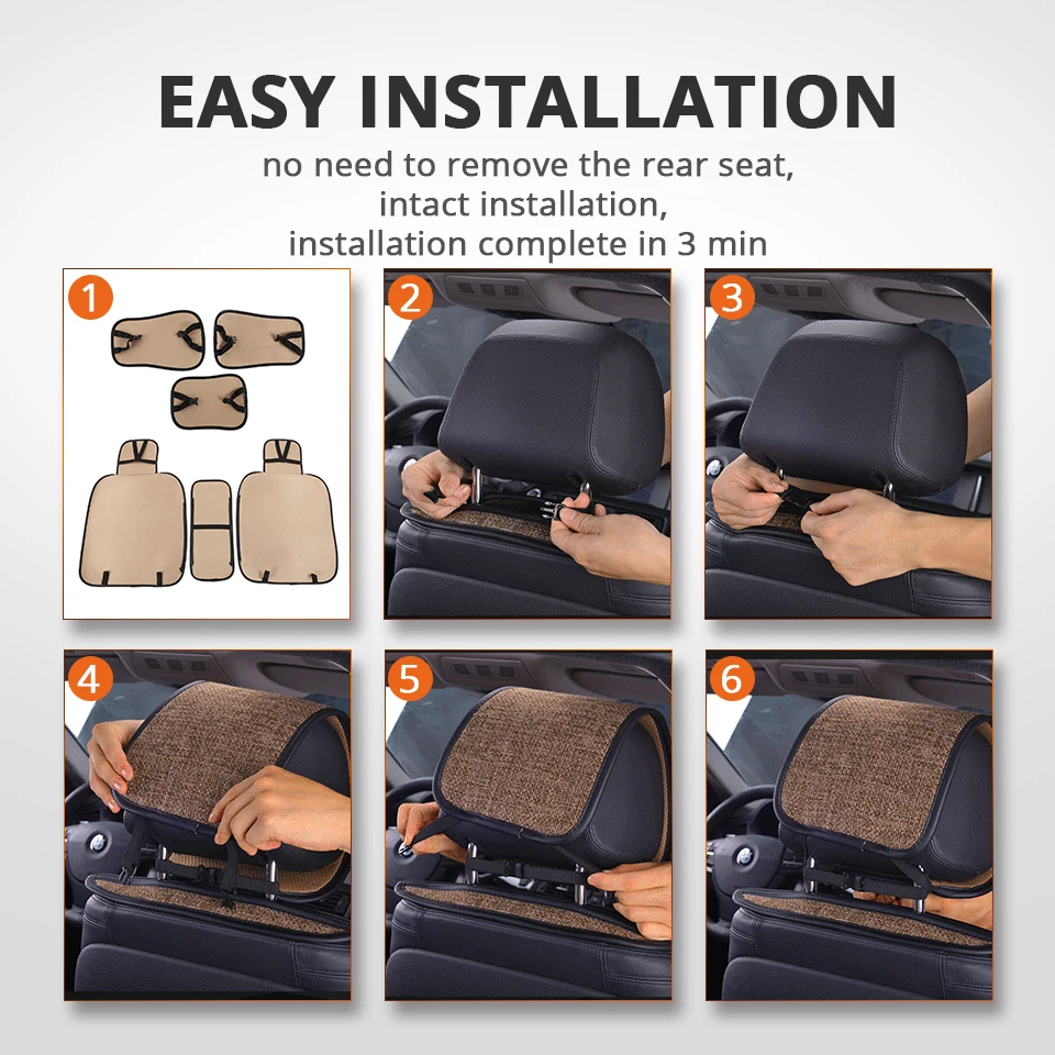 Partol универсальное автокресло Обложка Pad дышащий Лен автомобильных чехлов авто