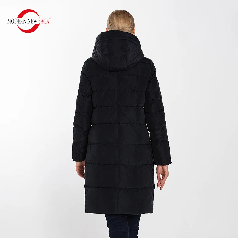 MODERN NEW SAGA Winter Long Coat Women Hooded Warm Long Jacket Women Winter Parka Ladies Coats Overcoat Woman Winter Coat
