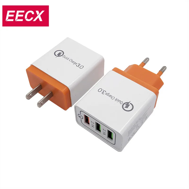 Портативное зарядное устройство с 3 портами USB для быстрой зарядки Qualcomm QC
