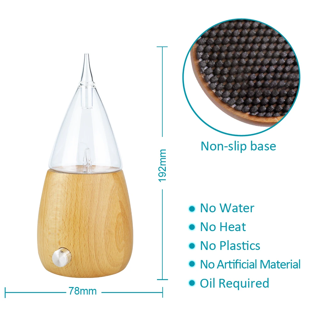 Waterless Aroma Essential Oil Diffuser Wooden Glass Aromatherapy Air Fragrance Electric Scent Diffuser Nebulizer For Home images - 6