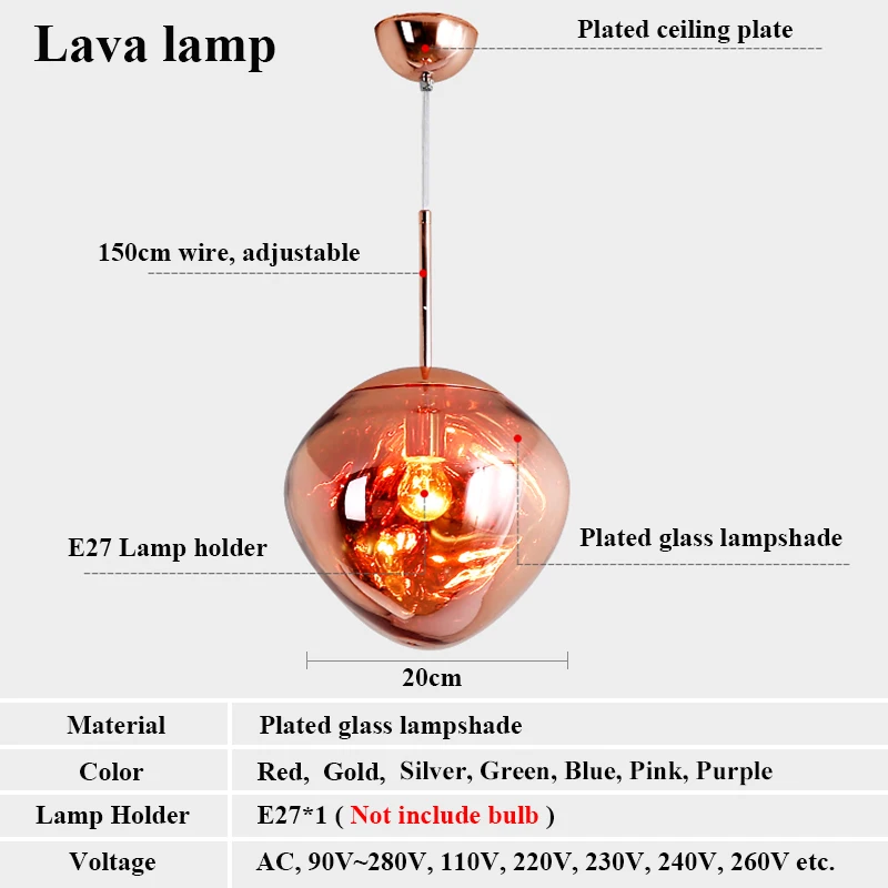 

Glass Lava Pendant Lights Lava Ball Pendant Lamps Nordic Hanging Lamps Bedroom Kitchen Modern Personality Led Lights Chandelier