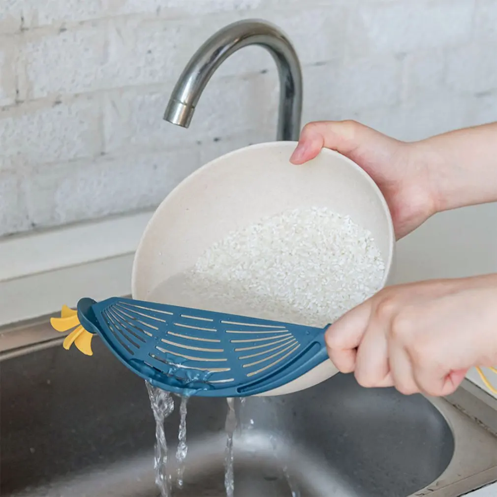 

Kitchen Rice Picker Plastic Drainage Light Vegetable Washing Baffle Convenient Plastic Hollow Filter Rice Washer