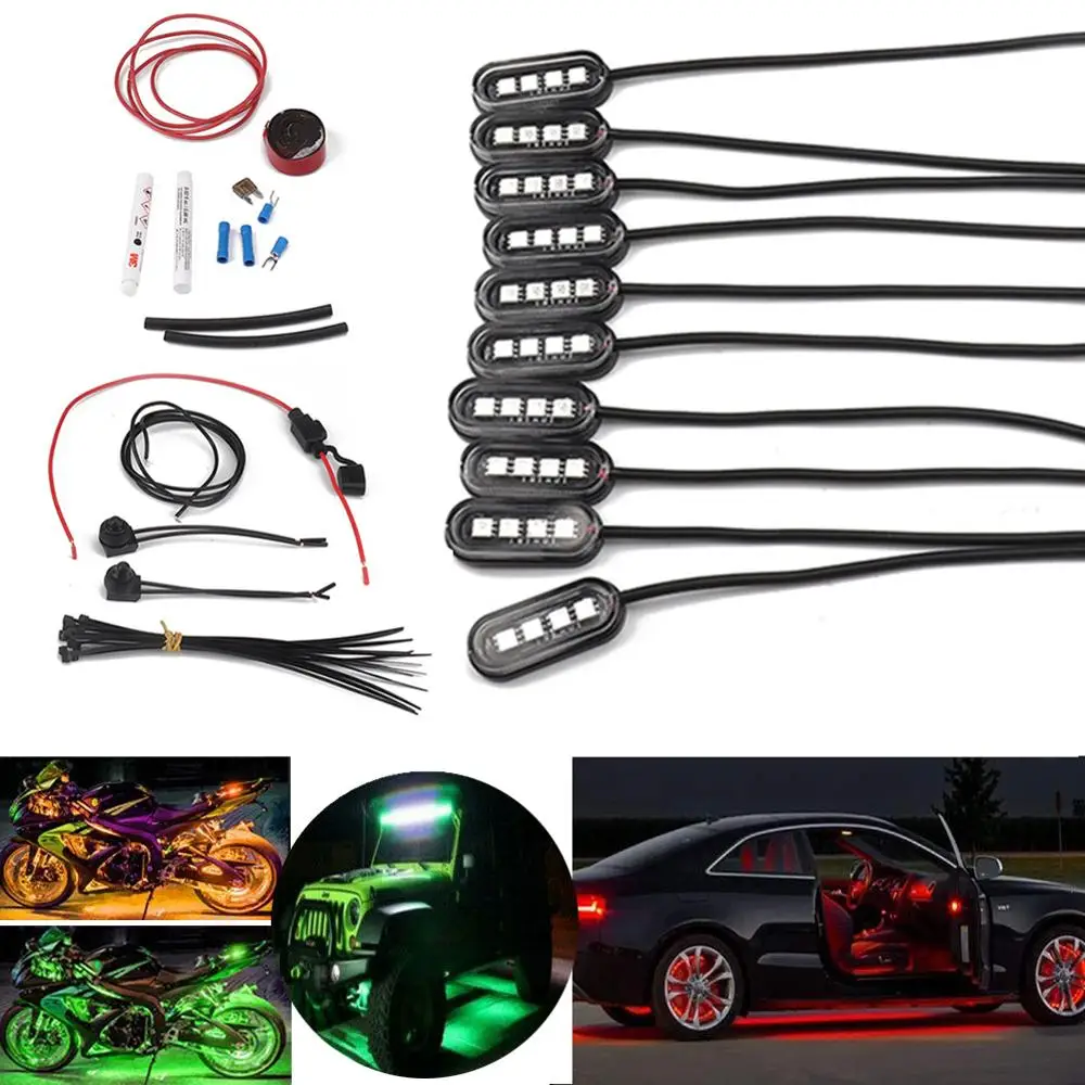 10 шт. светодиодный светильник для мотоцикла Декоративная полоса