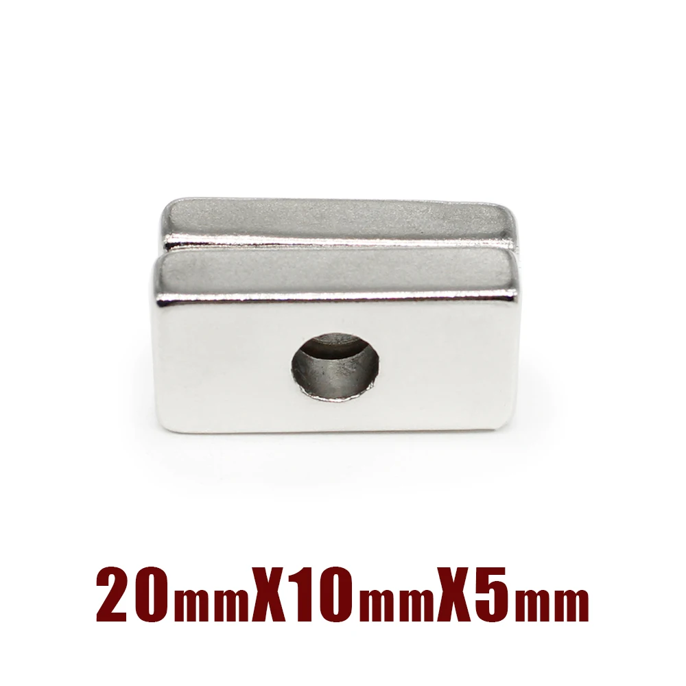 

2/5/10/20/30/50 шт. 20x10x5-4 мм потайное отверстие 4 мм блок постоянный магнит NdFeB 20x10x5-4 редкоземельный сильный магнит 20*10*5-4