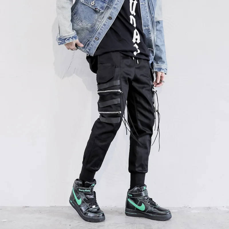 

Japanese Streetwear Pants Men Ribbons Fashion Casual Harem Pants for Male Sweatpants Skinny Pencil Clothing Jogging Sport wear