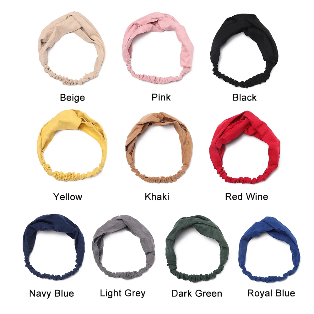 Эластичный узлом спортивная повязка на голову модные замшевые Нескользящие