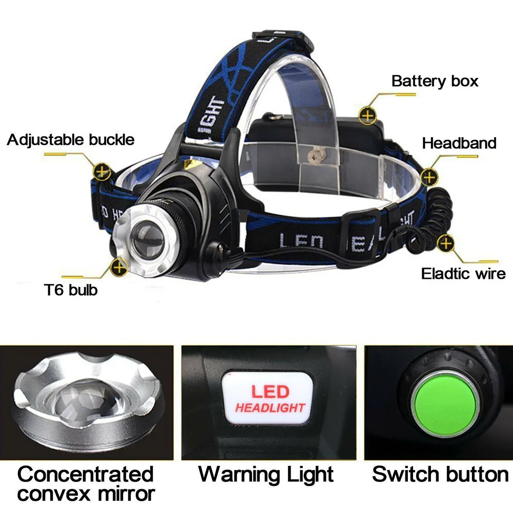 

Usb LED Headlamp Led Headlight Head Outdoor Fishing Cycling Rechargeable