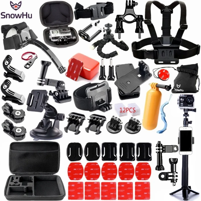 SnowHu аксессуары для экшн камеры GoPro Hero 9 8 7 6 5 BlackYi 4K Lite 2 SJCAM Eken H9 Go Pro Набор