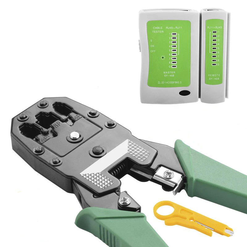 Тестер сетевого кабеля Ethernet обжимные инструменты для RJ45 5 шт./компл. пробойник RJ11