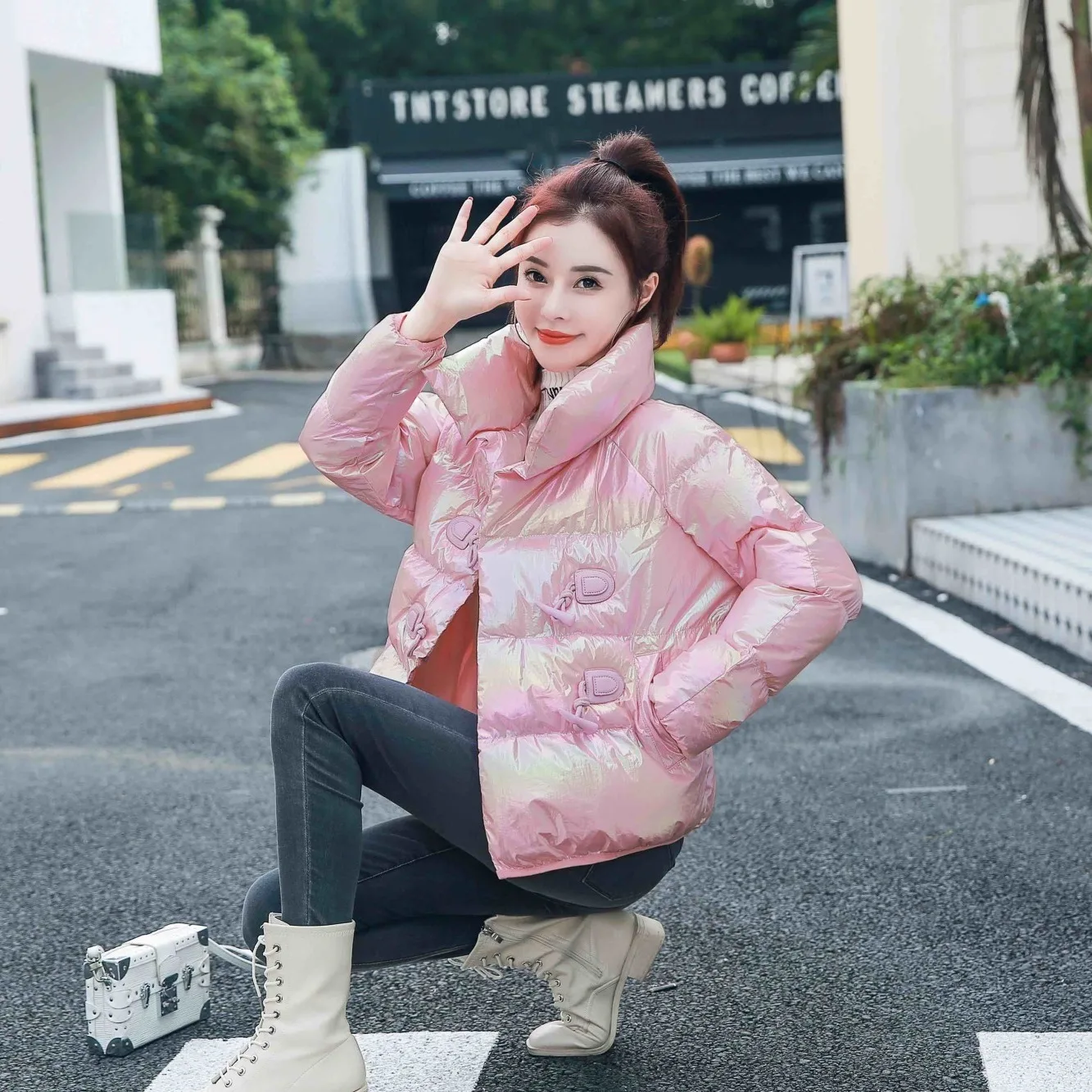 

Down Padded Jacket New Short Jacket Women Korean Loose Student Bread Jacket Glossy 2020 Winter Clothing
