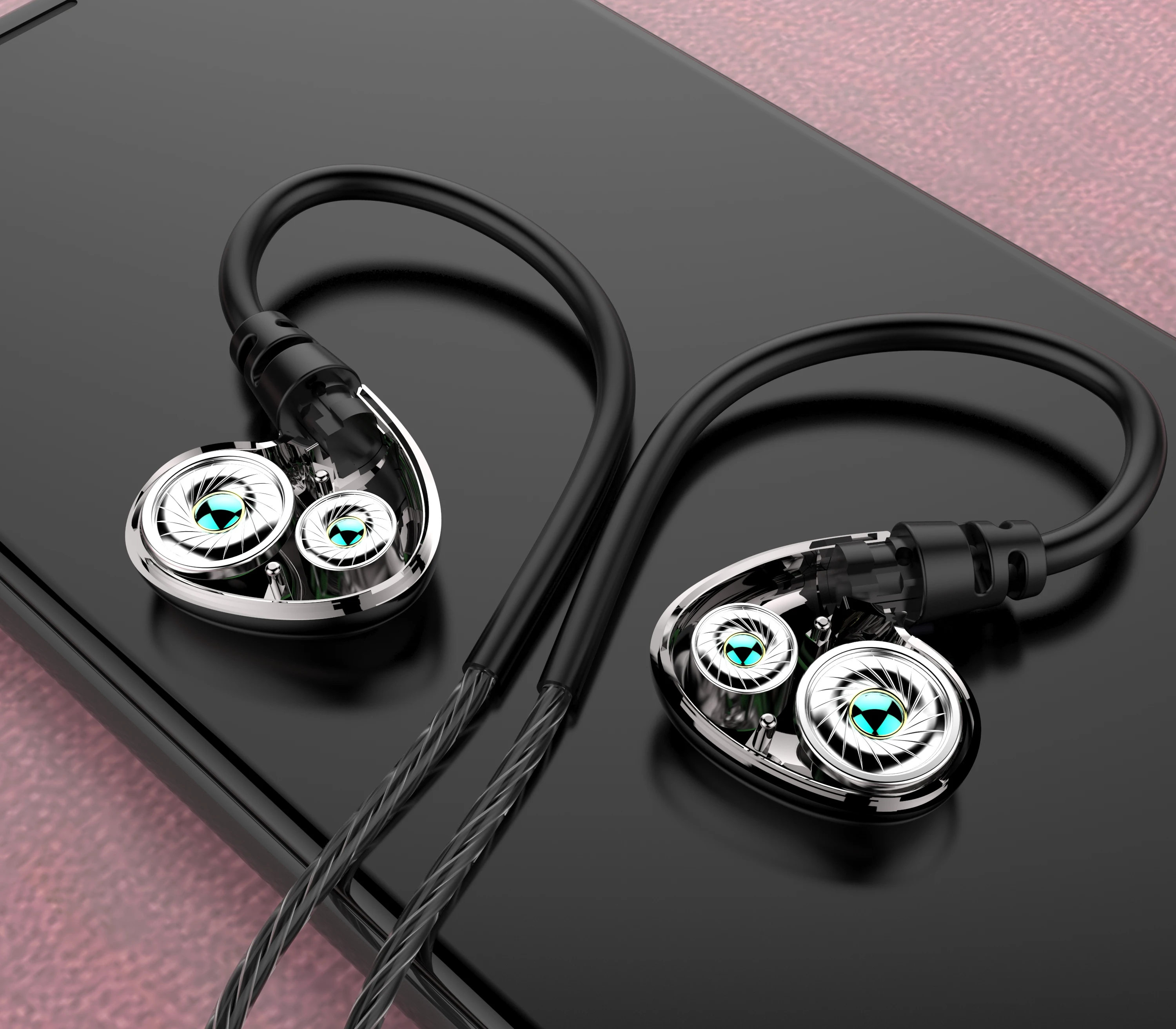 Проводные наушники вкладыши FMJ Z4 четыре динамика с сенсорным переключателем HD