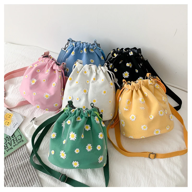 

2021 тенденции моды для женщин Летнее Новое милое платье с изображением Дейзи сумка через плечо сумки через плечо, сумки в руку для девушек, Ст...