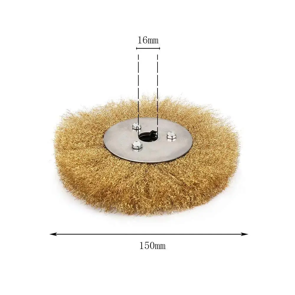 ОБЖИМНАЯ латунная плоская щетка колесо из медной проволоки для настольной