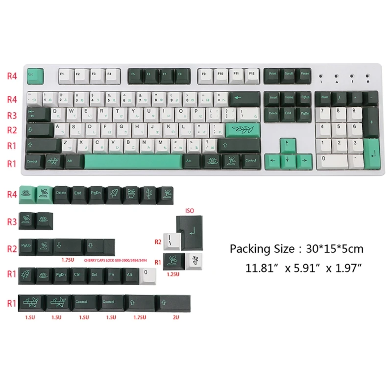 

CPDD 137 Keys / Set Cherry Profile Custom Botanical Leaves Theme Original Keycaps PBT Dye Sublimation Keycaps for MX Cherry