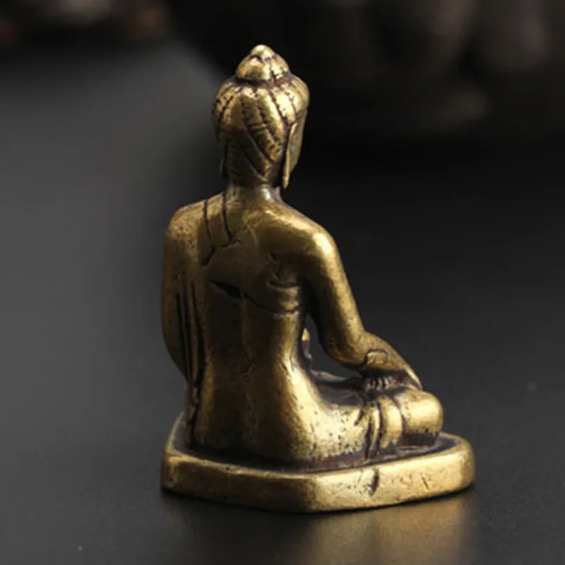 Китайская старая коллекция латунная статуя Будды Шакьямуни Статуэтка домашний