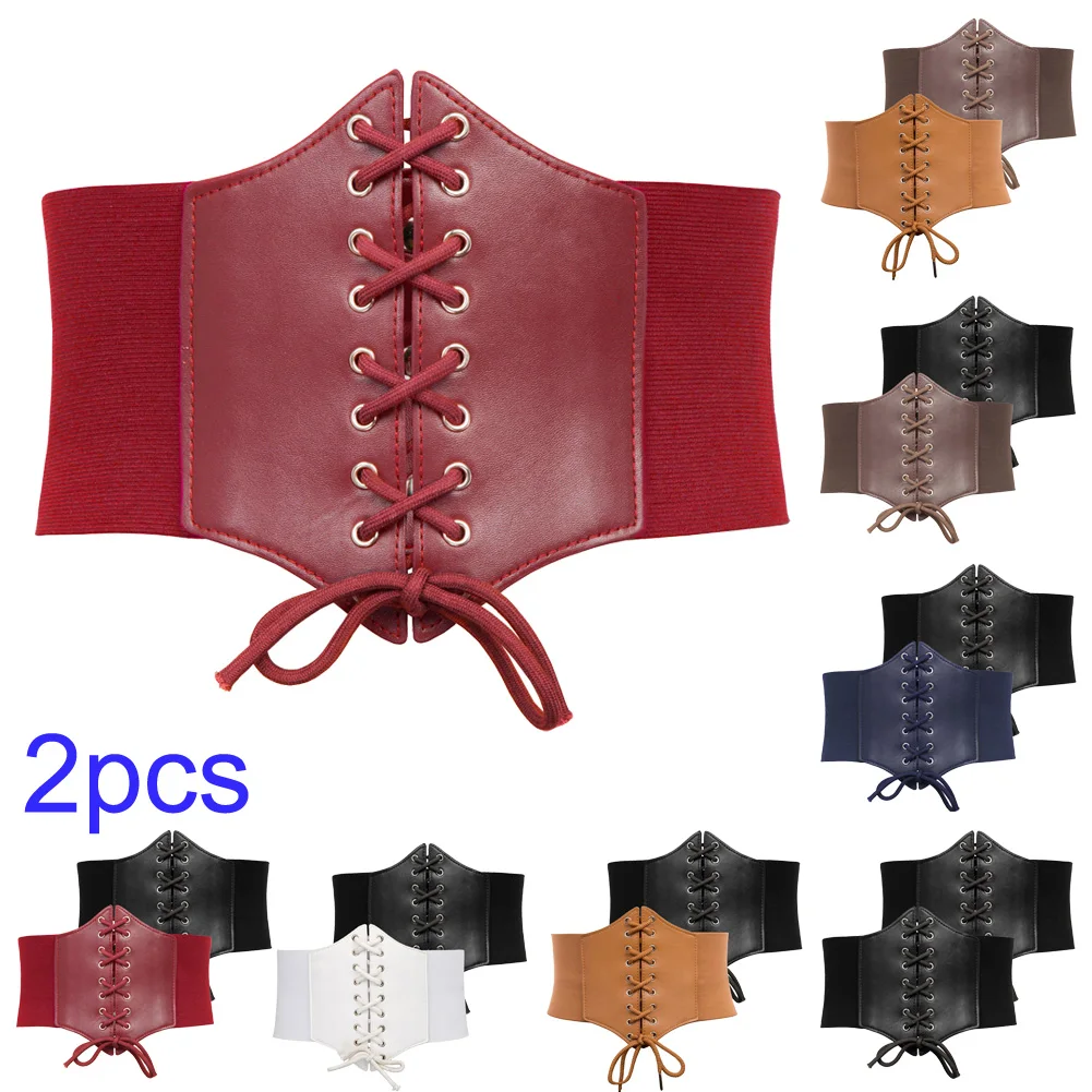 

Womens Elastic Wide Waistband Girdle Gothic Steampunk Corset Elastic Waist Belt