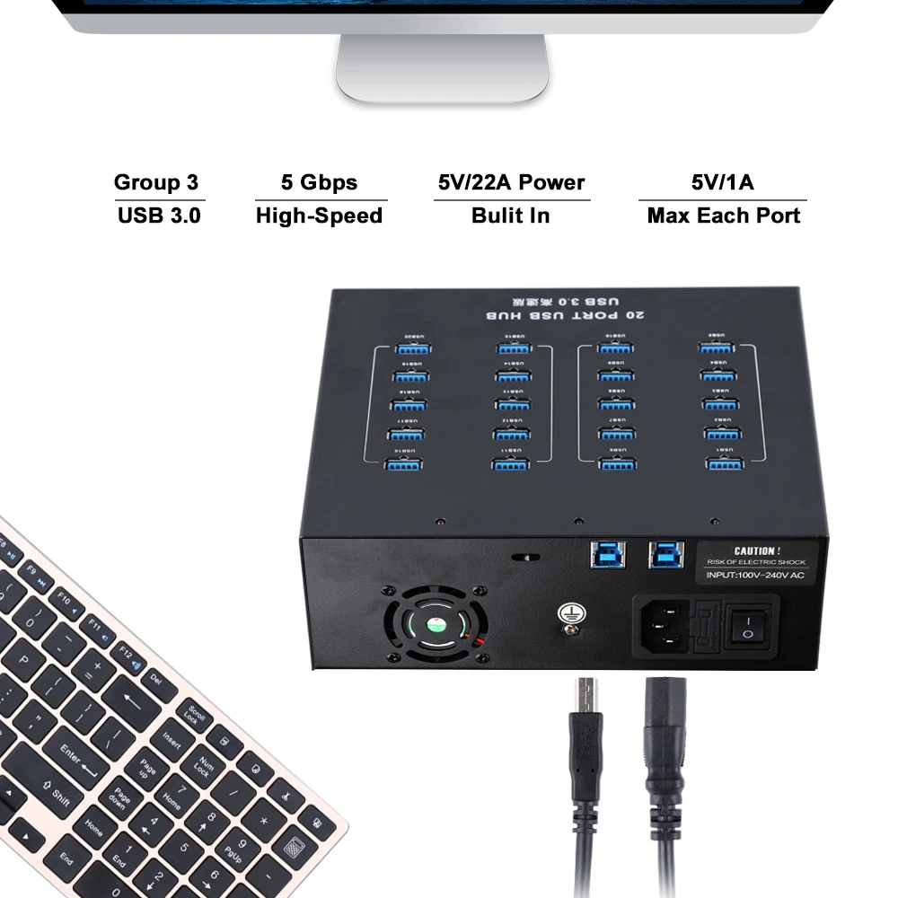 Sipolar usb зарядный концентратор 20 портов USB 3,0 концентратор со встроенным блоком питания для huawei iPhone Apple iPad samsung sony htc и многое другое