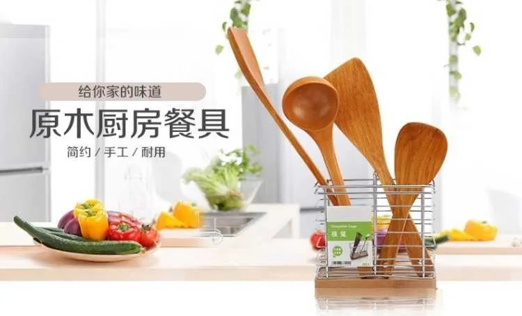 Деревянная лопатка с антипригарным покрытием черпак ложка для супа риса