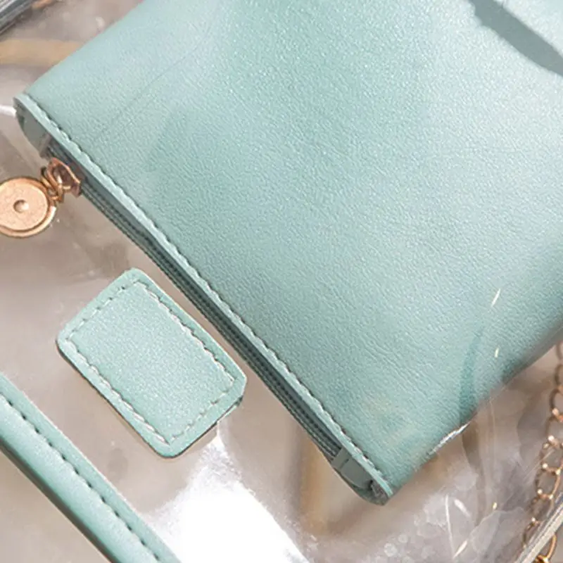 Женская прозрачная маленькая сумка через плечо с цепочкой летняя пляжная