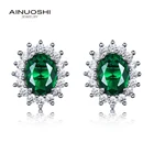 AINUOSHI овальным вырезом 6x8 мм Античные опаловыеСапфиррубиновый, серьги со шпилькой, для Для женщин 100% реальные 925 Серебряные Ювелирные изделия Подарки