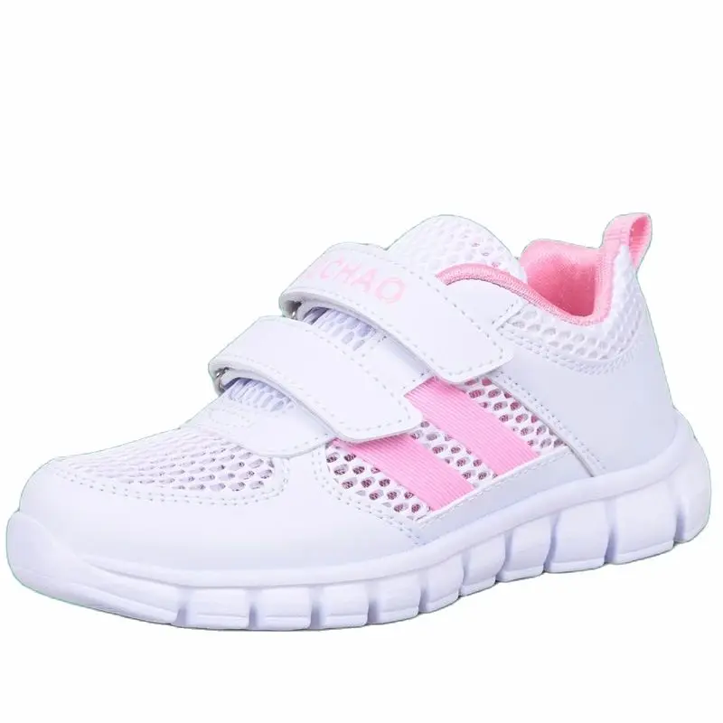 

Children's Sneakers for Girls Boys 2021 Spring Summer Autumn White Black Leather Mesh Shoes Student Kids Soft Tennis Shoes