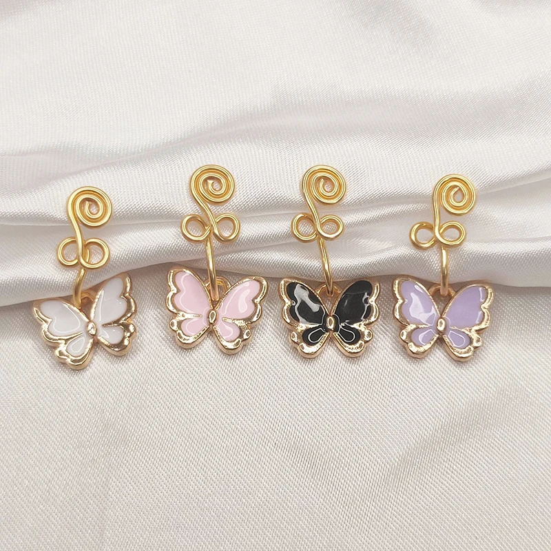 1 шт. медная проволока спиральная Бабочка поддельные кольца для носа без пирсинга