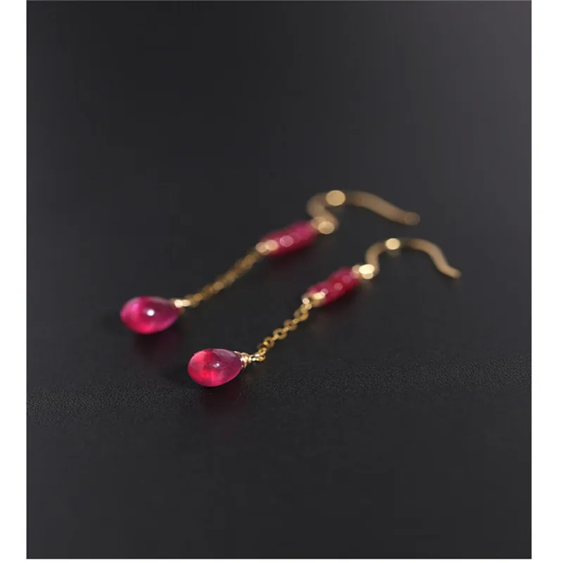 Бренд DAIMI любую ровную поверхность капли воды ruby серьги женский день драгоценные