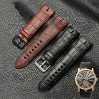 new design 26mm hight quality genuine leather watchband strap special for roger dubuis excalibur series bracelet dial rddbex0405