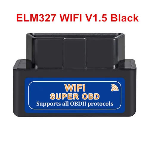 Black Лучшая цена ELM327 V1.5 wifi OBD2 сканер работает дизельные автомобили аппаратное обеспечение V1.5 V2.1 для IOS/Android Поддержка нескольких протоколов - Цвет: Black
