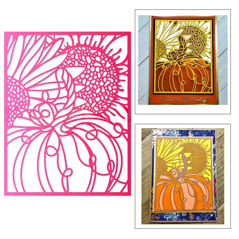 

2021 новая прямоугольная рамка Подсолнух фон металлические пресс-формы для рукоделия изготовление бумаги поздравительная открытка Скрапбук...