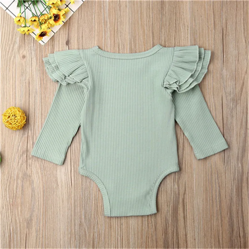 Милые однотонные боди для маленьких девочек комбинезоны новорожденных детей