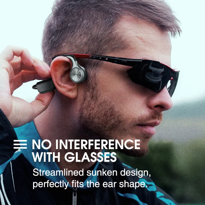 

Bone Conduction Headphones Bluetooth Wireless Waterproof Earphones Sports Outside Headset 8G Meomory Built-in Mp3 Player For Run