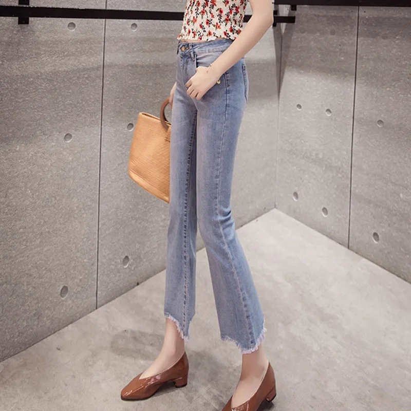 Женские джинсы Новинка весна-осень 2019 свободные тонкие большого размера широкие