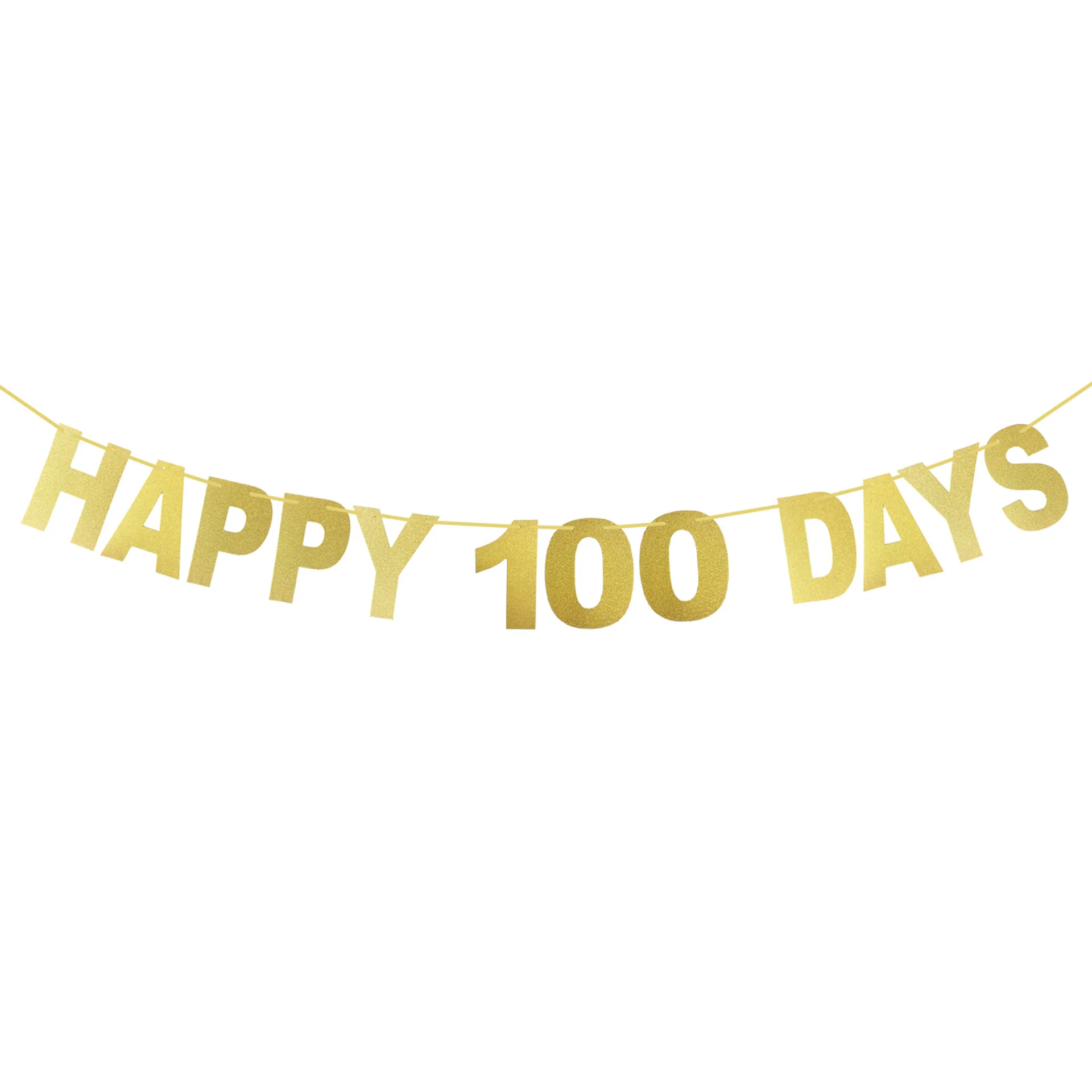

1 Set Cute Glitter Happy 100 Days Letter Banners Paper Festive & Party Flag Bunting Kids Birthday Wedding Anniversary Decoration